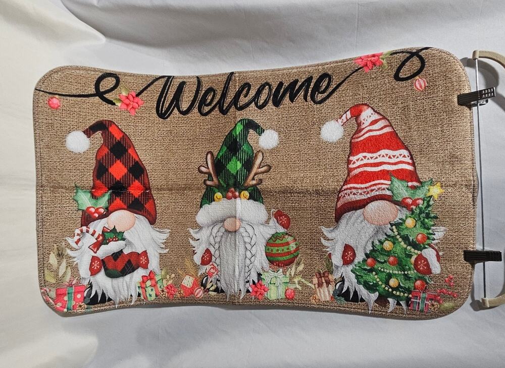 Christmas Gnome Welcome Kitchen Rug 19x32 Non Slip Holiday Accent Mat New